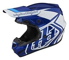 Casco Troy Lee Designs 2024 Gp Sovraccarico Blu Bianco Motocross Mx Quad Off Road