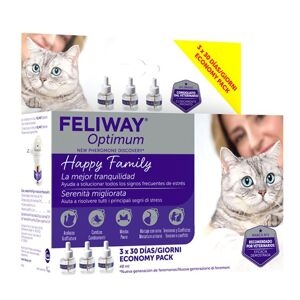Feliway® Optimum – Antistress Calmante Per Gatti – 3 Ricariche Da 3 Recambios 